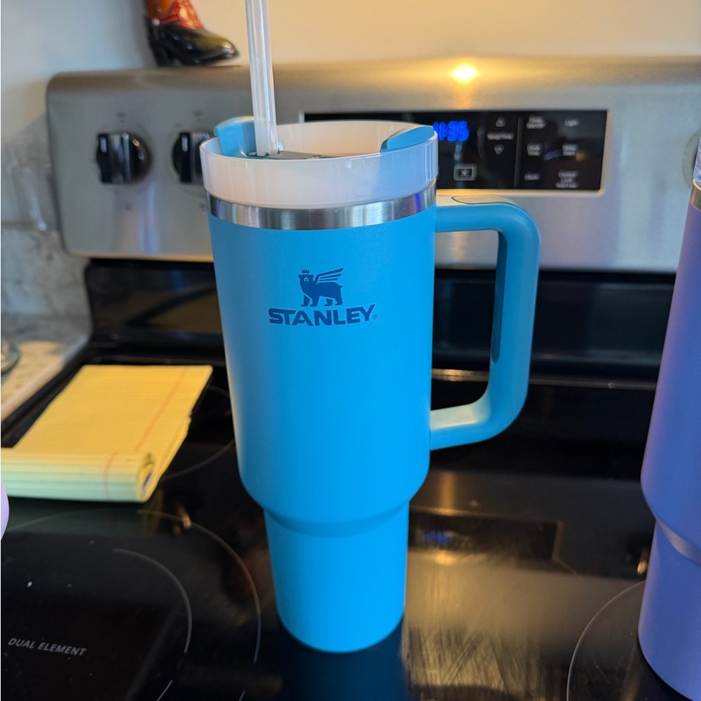 Stanley Blue Insulated Travel Mug with Handle and Straw 40 oz